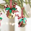 British Iron Art Christmas Tree Ornaments: Star, Snowflake, Bells, Jute Rope, and Berry Accessories