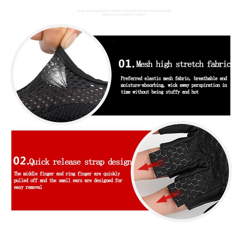 1Pair Gym Gloves Fitness Weight Lifting Gloves Body Building Training Sports Gloves Workout Half Finger Hand Protector Gloves