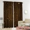 Set Of 2 Flat Printing Jit Curtains Without Rod Golden Yule Tree Chic Versatile Durable Polyester Curtain