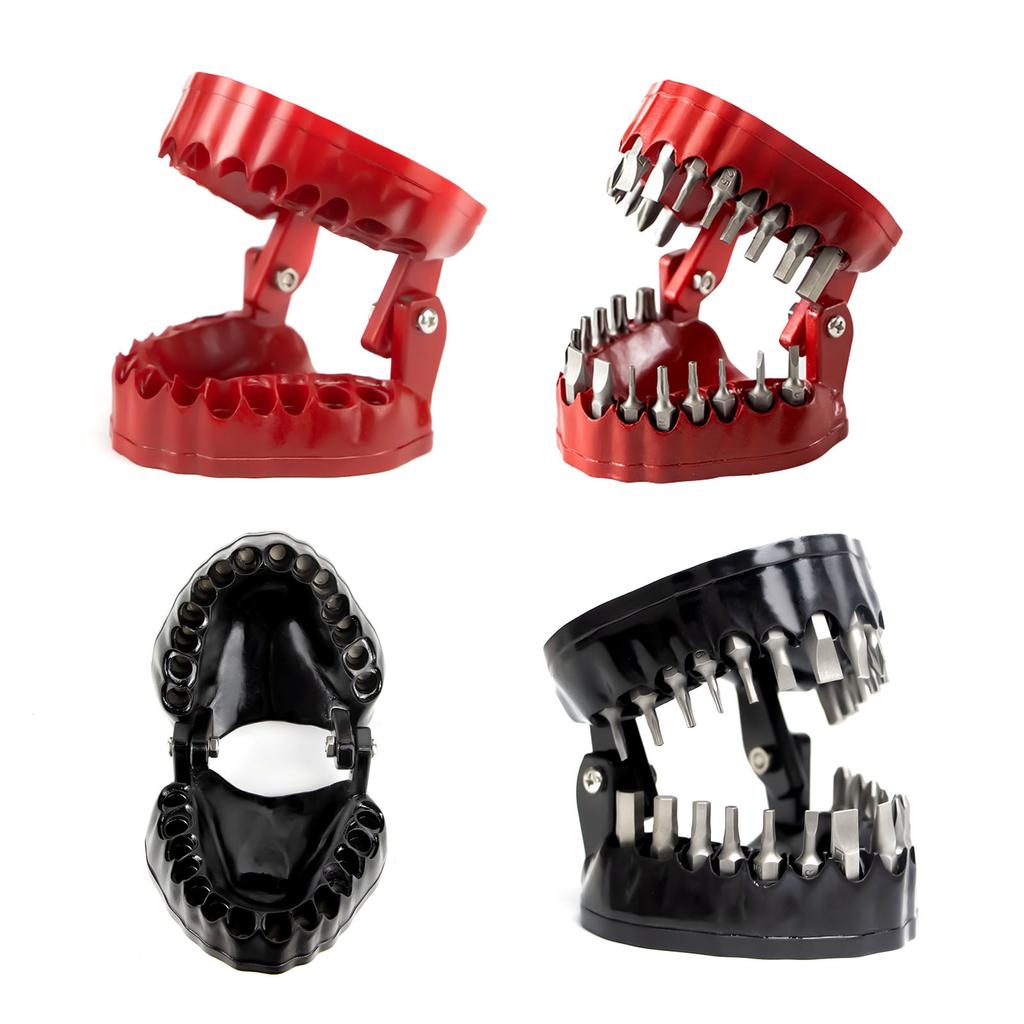 Small Denture Drill Bit Stand Teeth Model Design Build-in Magnet To Hold Up 28 Bits Screwdriver Bit Organizing Stand