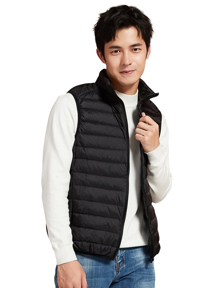 MDMYXJP Ultralight Down Cold Lightweight Puffer Compact MD107 Men's Vest, Warm, Weather, Vest, Storage, (JP, Alphabet, XL, Gray)