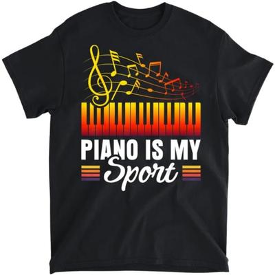 Piano Is My Sport Classical Music Musician Pianist T-Shirt, Tank Top, Long Sleeve, Sweatshirt, Hoodie Men Women Kids Made In Canada Black