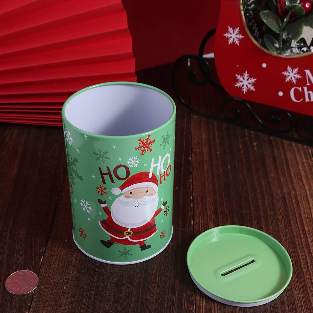 Snowman Xmas Tinplate Box Cartoon Currency Box Christmas Cookie Jar Coin Bank  New Year