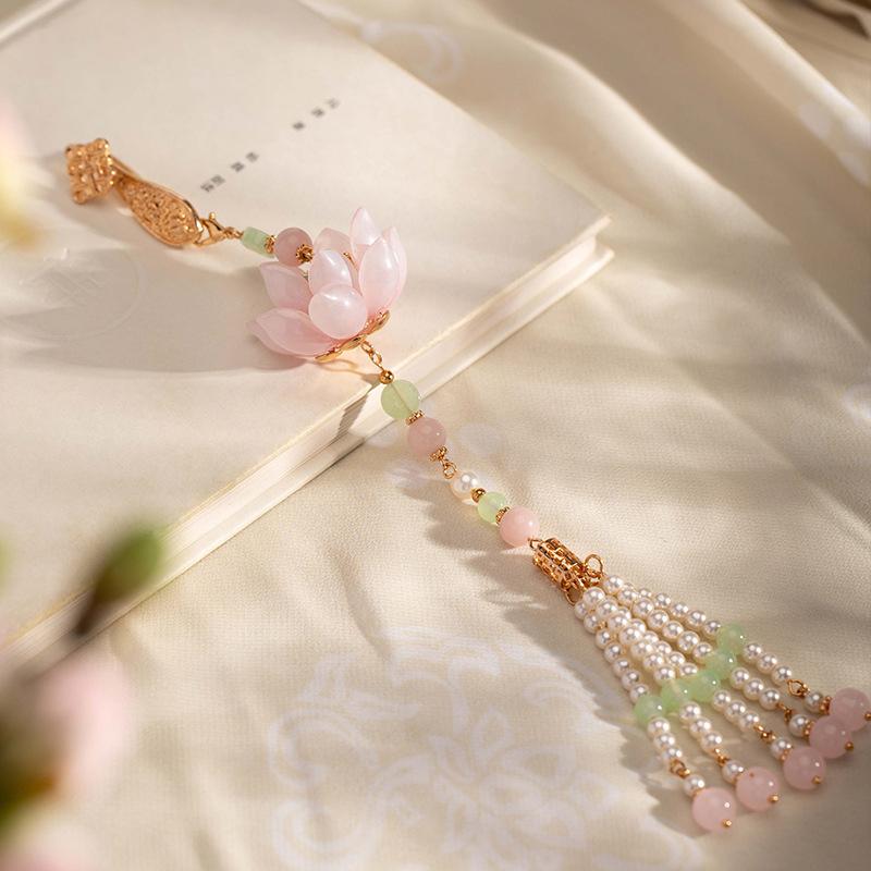Retro Ethnic Style Necklace Chinese Style Beaded Flower Choker Natural Stone Prayer Necklaces Women Cheongsam Necklace Jewelry
