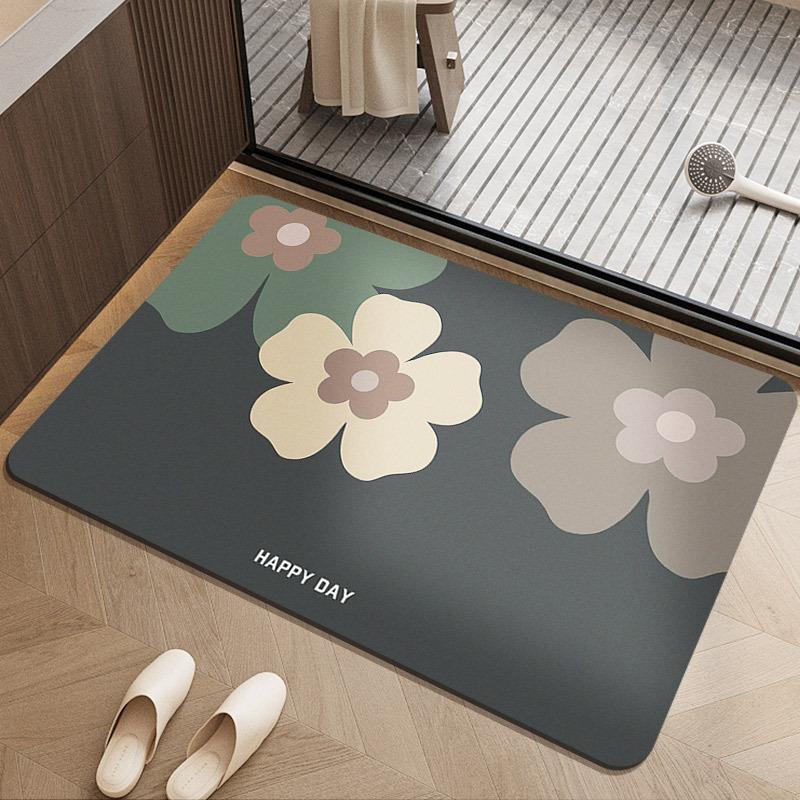 Bathroom Absorbent Floor Mat Household Absorbent Anti Slip Foot Mat Bathroom Door Resistant To Dirt and Easy To Maintain