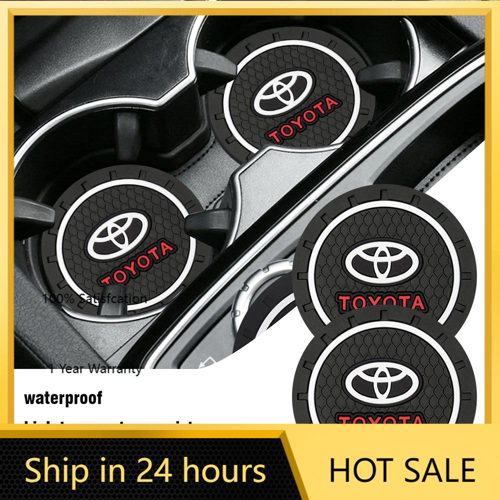 Hub Caps 1/2Pcs Car Anti-Slip Silicone Pad Water Cup Holder Drink Coaster Accessories for Toyota Chr Verso Prius Hiace Yaris Trd