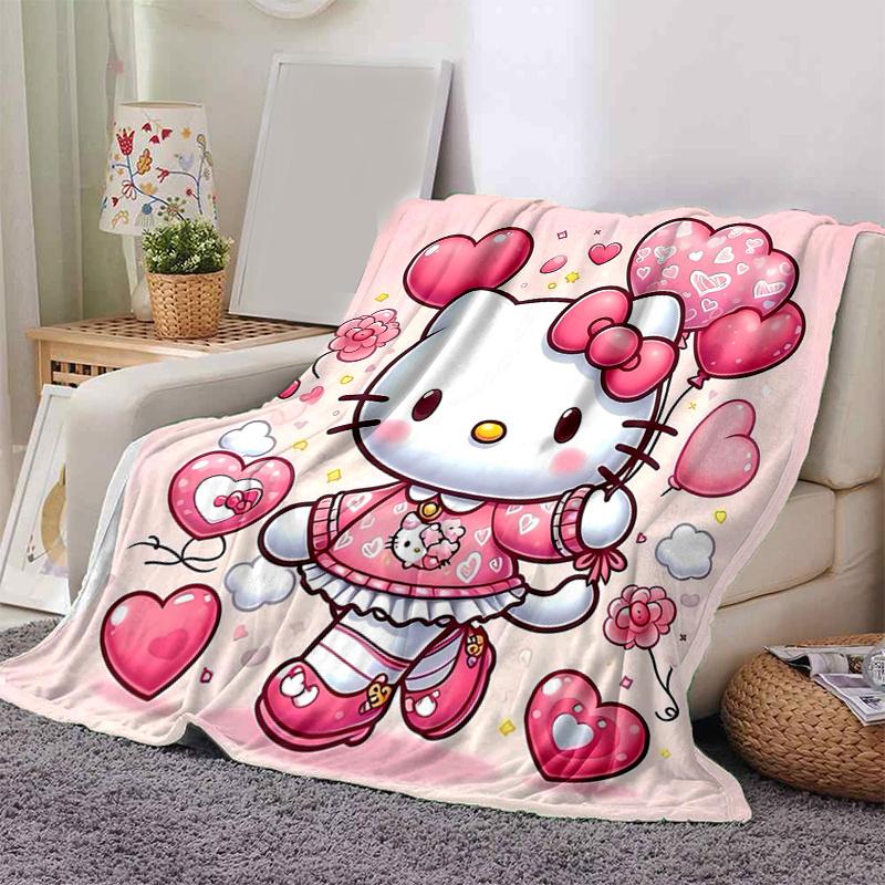 1pc Hello Kitty's Heartfelt Adventure Blanket, Soft and Cozy Home Decor Gift for All Seasons, Perfect for Any Room Decoration, Ideal Present for Famil