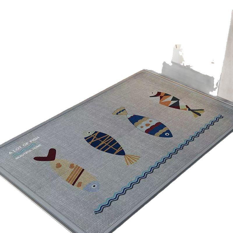 Bathroom Linen Floor Mat Toilet Absorbent Mat Toilet Door Non-Slip Foot Mat Toilet Door Mat Quick Drying Carpet