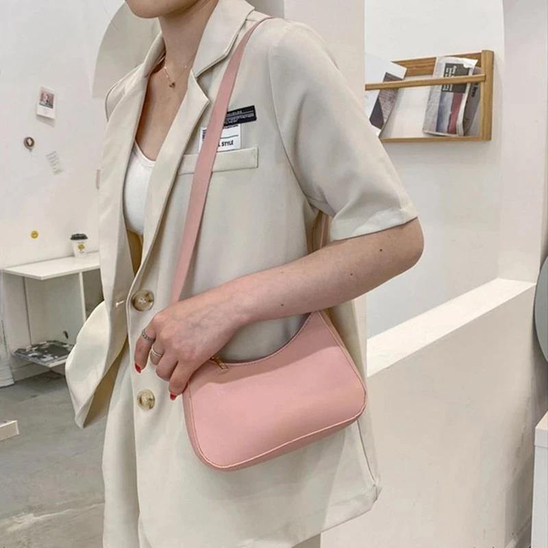New fashion female bags retro solid color plutonium leather shoulder axillary casual female  bags