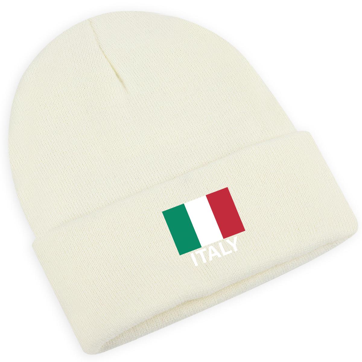 

Флаг Италии Принт Вязаная шапка Шапка, шапки с помпоном Манжета Зимняя термоэластичная вязаная шапка Шапка, один размер подходит всем as the picture белый