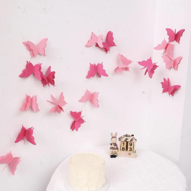 Butterfly Flower Wedding Decoration Set: Double Happiness Curtains & Pendants for Bedroom & Living Room