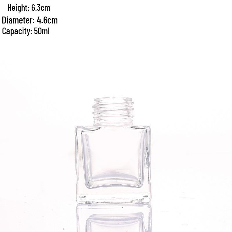 Simple Square Glass Aromatherapy Diffuser with Rattan Flowers