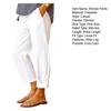 Women Pants Mid-rise Elastic Waist Solid Color Casual Trousers with Pockets Loose Fit Leisure