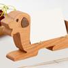 Elegant Solid Wood Card Stand With Handcraft Animal Designs Name Card Rack For Professional Men Business Card Stand