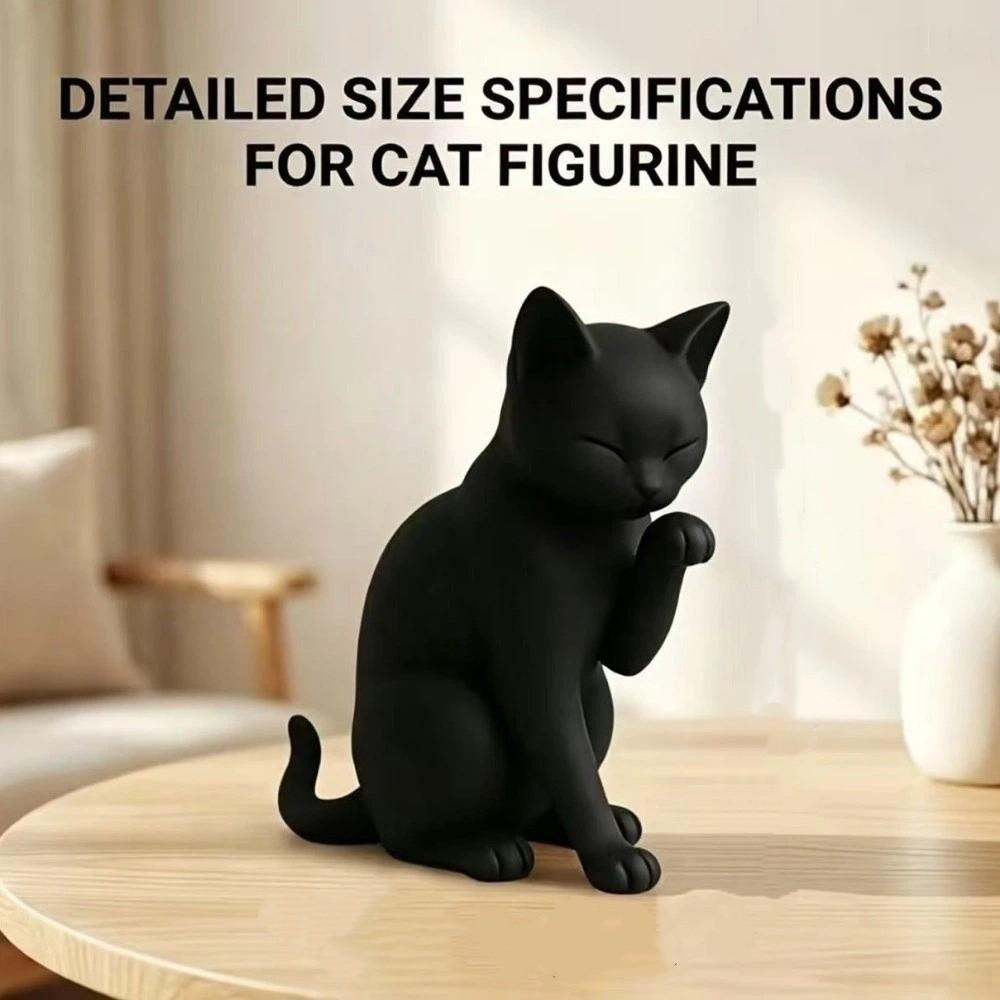 3D Printed Cat Statue Minimalist Tabletop Decoration Nordic Style Kitten Sculpture Home Decor