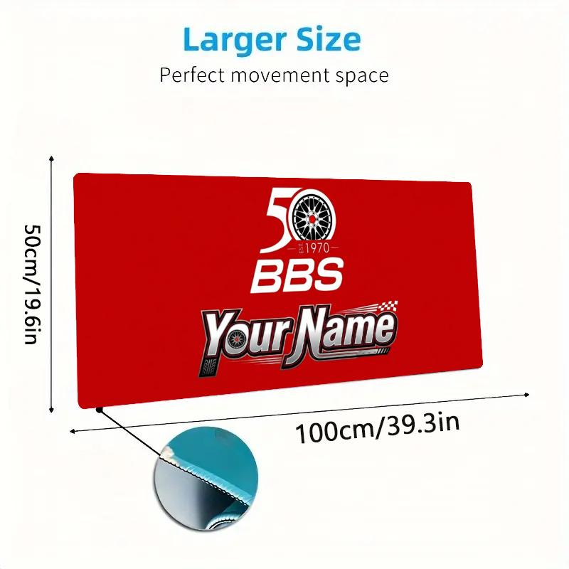 Bbs 50Th Anniversary Custom Name Large Size Mouse Pad Gaming Table Cushion Nonslip Laptop Tablet Big XXL Mat Mini PC Playmat With Lock edge