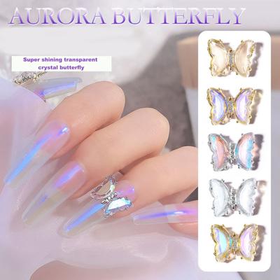 Praktická 3D umělá křišťálová tyčinka na nehty Butterfly na nehty