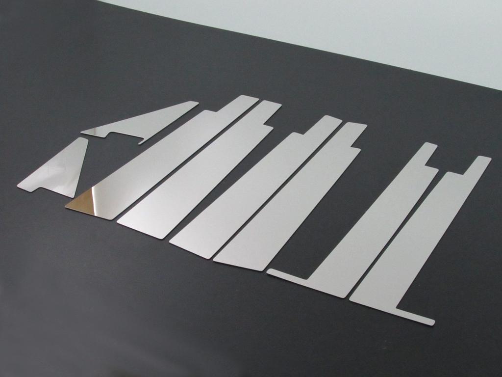 BRIGHTZ Palette SW MK21S Stainless Steel Plated Pillar Panels for Wide Visors Compatible with MK and 21 Palette SW Ultra-Mirror (8-Piece Set)