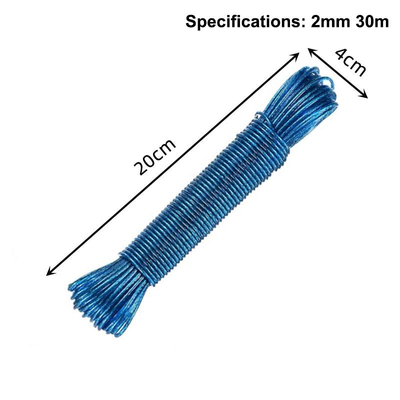 10/20/30/50M Pvc Coating Steel Clothesline Outdoor Portable Clothesline Garden Camping Travel Clothes Drying Rope