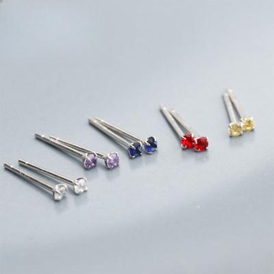 Mini Super Small Diamond Colored Earrings Japanese and Korean Men and Women Gentle Wind Nourishing Ear Piercing Earrings