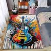 Colorful Artistic Electric Guitar Print Carpet for Bedroom Decor Suitable for Use As an Anti-slip for Living Room Bedroom Sofas