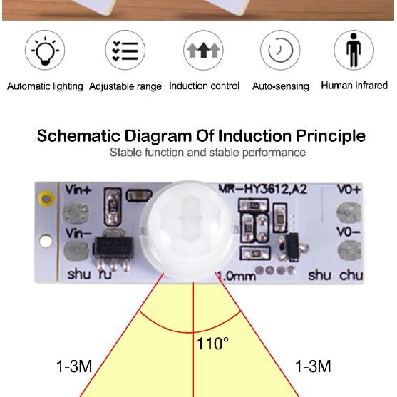 PIR Motion Sensor Switch DC 12V 24V PIR Motion Sensor Movement Detector Activated Timer Automatic Switch ON OFF for LED Strip