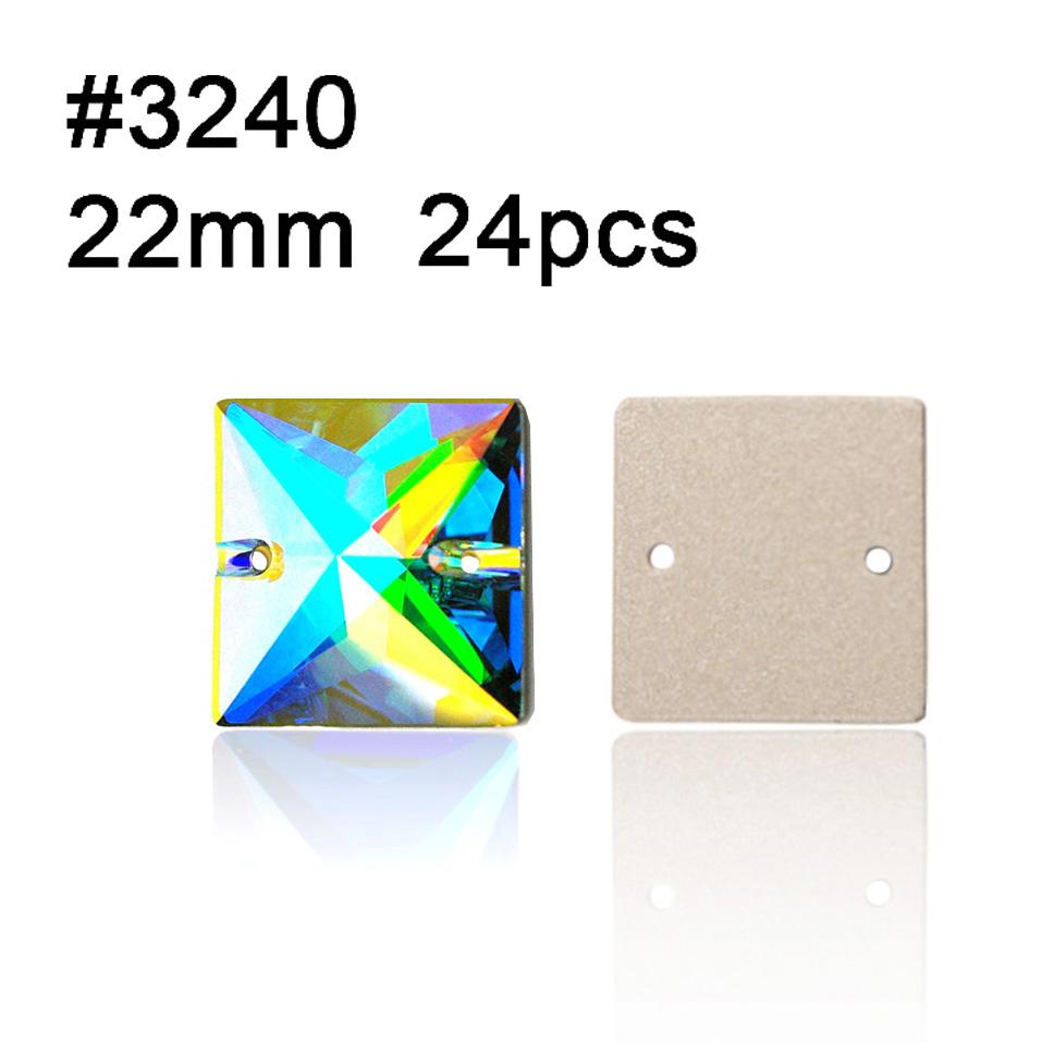 Yanruo AB Color Sew on Glass Crystal Sewing  Rhinestone Crystal Flat Back Rhinestone for Dresses