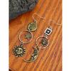1 Pair Vintage Creative Moon And Sun Long Pendant Earrings, Fashion Ear Jewelry