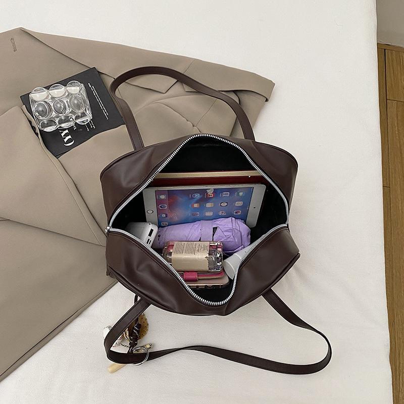 Vintage-Inspired Large Capacity Tote Bags Zipper Closure, Durable Edges, Stylish Shoulder & Crossbody Bags for Women, Fashion Accessories