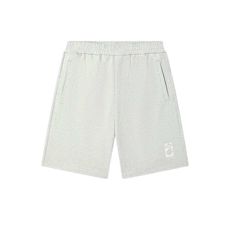 Fila Original Knitted Casual Fashion Lace-Up Sports Shorts Men Shorts Ivory Flower-Gray F51M529604F-MG