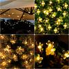AGOTD Solar String Lights, Outdoor Waterproof IP65, 60 LEDs, 11m, Cherry Blossom Shape, 8 Modes