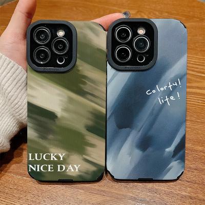 Vertkorn Lær Skall 3D Maleri Trykt Mønstret Støtsikker Myk Silikon Etui med Kamerolinse Full Beskyttelse for iPhone