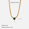 Chalcedony heart-shaped titanium steel necklace women's light luxury high-end jewelry stainless steel electroplated 18K gold collarbone chain