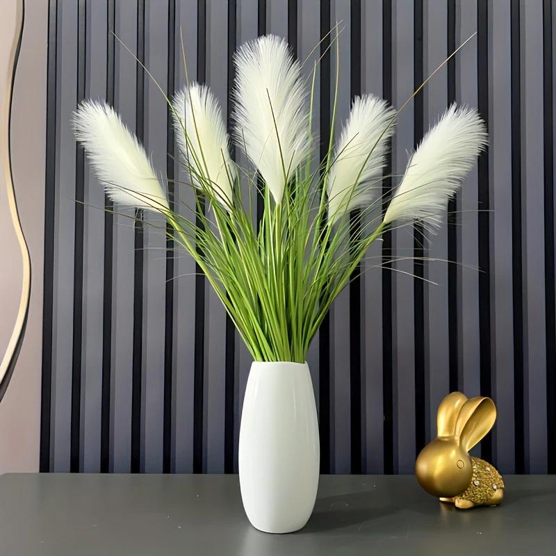 2 Bündel Seiden-Zwiebelgras 80cm Künstliche Sträucher Ganzjährige Innen-/Außennutzung Großes Schilf-Bouquet Heim-Gartendekor Künstliche Pflanzen