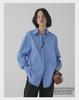 Siyuan 25 Early Spring Light Luxury High-Count Cotton Solid Color Long-Sleeve Silhouette Shirt for Women