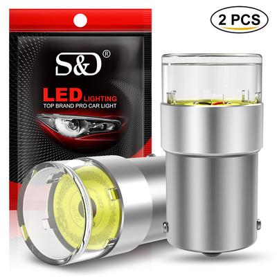 2 шт. P21W LED 1156 BA15S BAU15S PY21W BAY15D LED лампа 1157 P21/5W R5W LED COB Автомобільні сигнальні ліхтарі 12V 24V 6000K білий