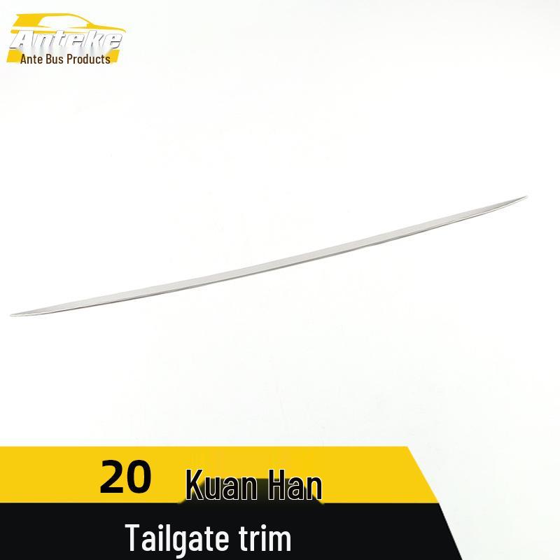 2020 Han Tailgate Trim: Car Trunk Bright Strip & Rear Bumper Protector Pad Accessory.