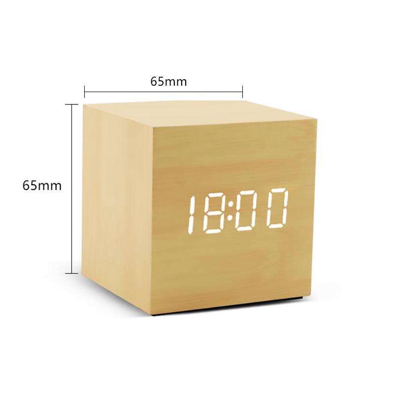 Triangle Wooden Led Smart Alarm Clock Digital Desktop Clock Voice Control Table Digital Alarm Clocks For