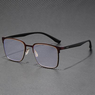 Men's Retro Business-Style Eyebrow Frame Glasses for Large Faces