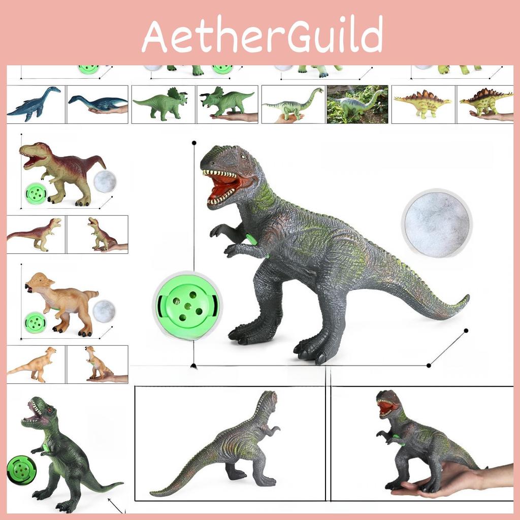 Dinosaur Toy Model Collection For Kids With Sound Effect Soft Gel Animatronic Figures