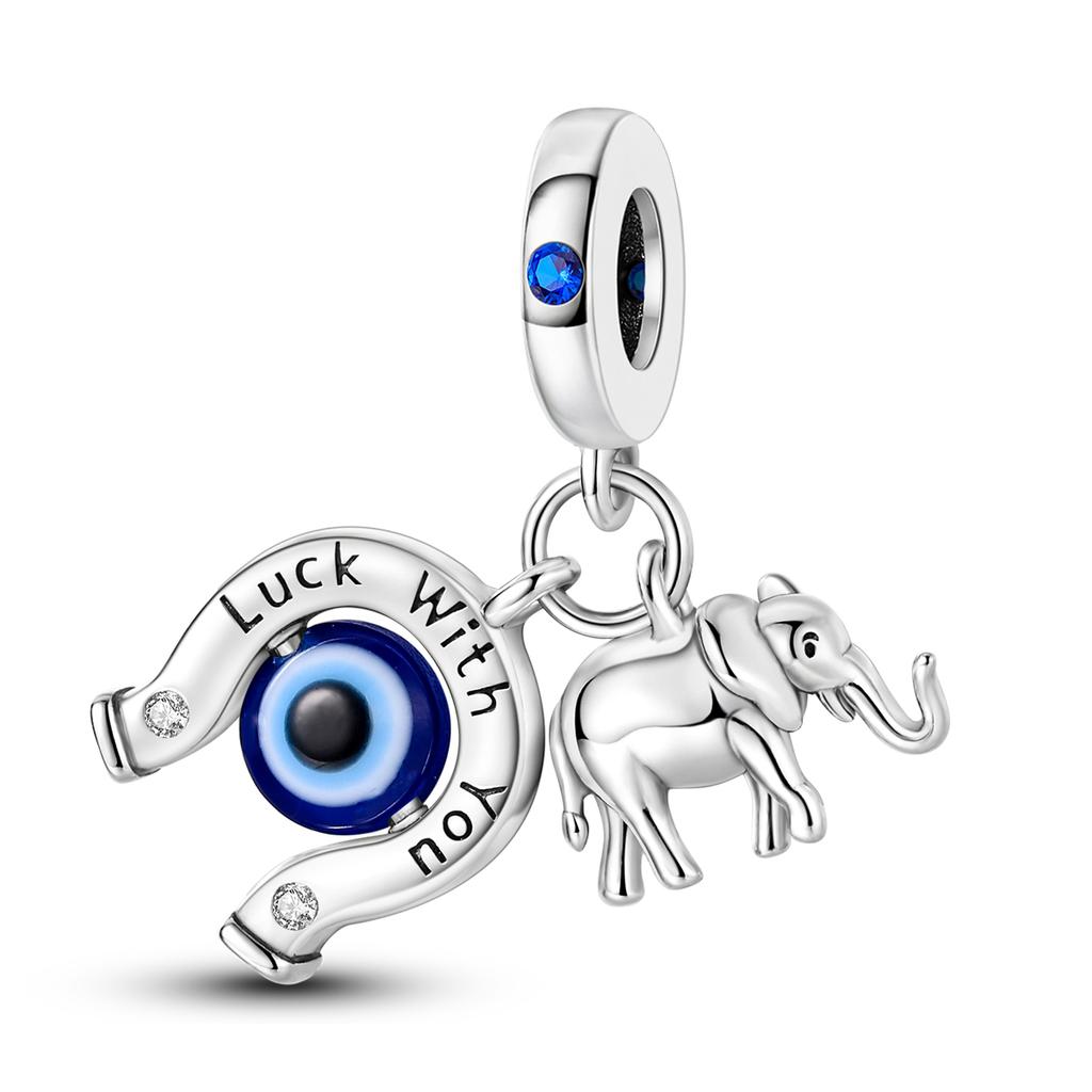 Copper Charms Beads Angel Devil'S Eye Fatima'S Hand Cross Charms Pendant Fit Original Bracelet Women Jewelry Gift