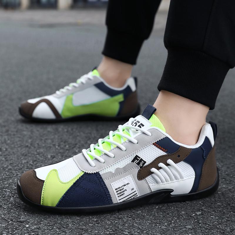 Leather Running Shoes Men Casual Shoes Outdoor Breathable Man Walking Lightweight Comfortable White Sneakers Tennis Sport Shoes