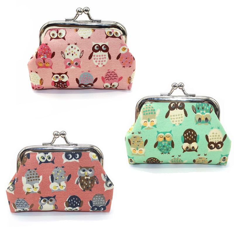 Cute Cartoon Printed Owl Coin Purse Wallet Hasp Pocket Money Purse Wedding Candy Bag