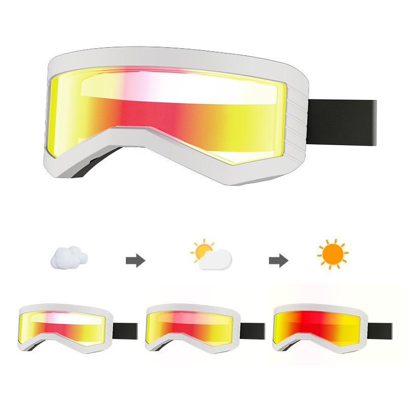 Smart Color Changing Ski Goggles Anti Snow Blindness Anti Fog Anti UV Adult Kids Outdoor Snow Sports Goggles