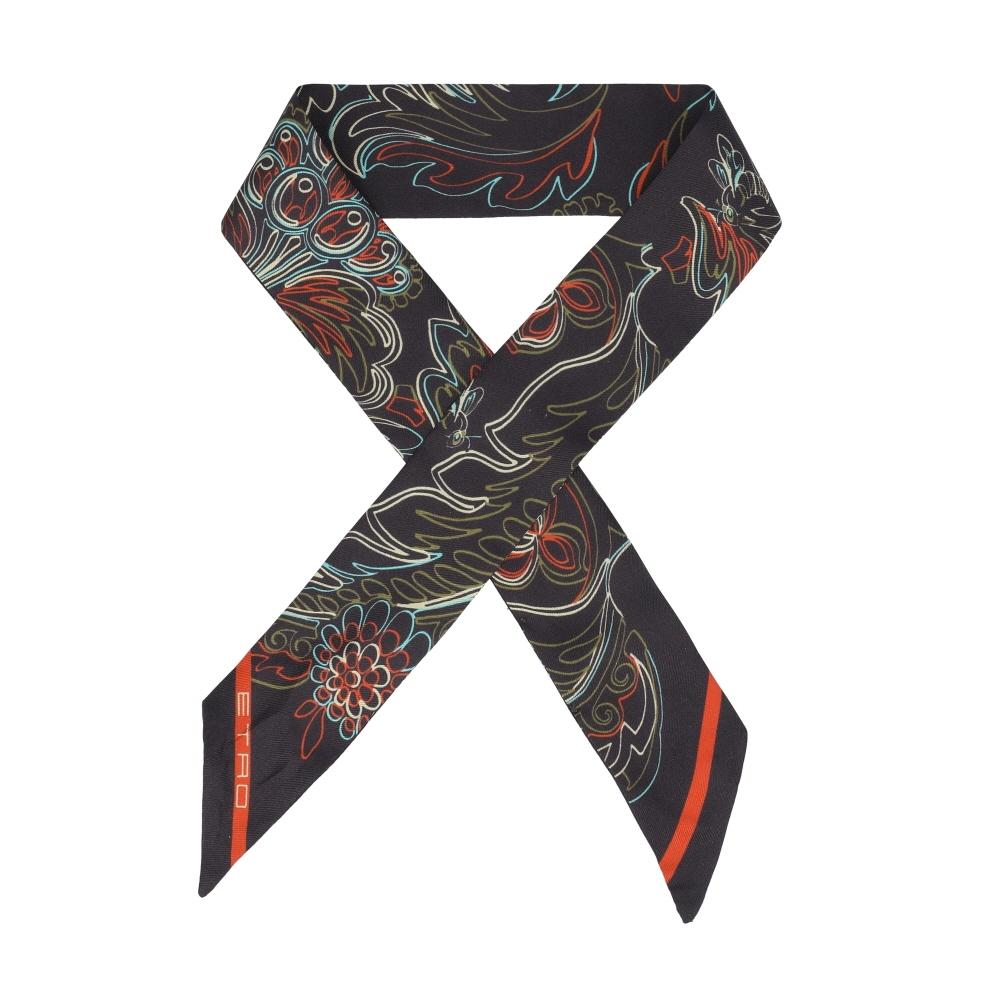 Etro Paisley Skinny Twill Silk Scarf M0019 WATA0016AKC42X0810 M0019