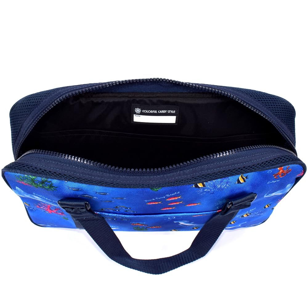 COLORFUL CANDY STYLE Calligraphy and for Elementary School Blue with Shoulder NN102510 Set, Water-Repellent Lightweight, Boys, Students, Kuretake,