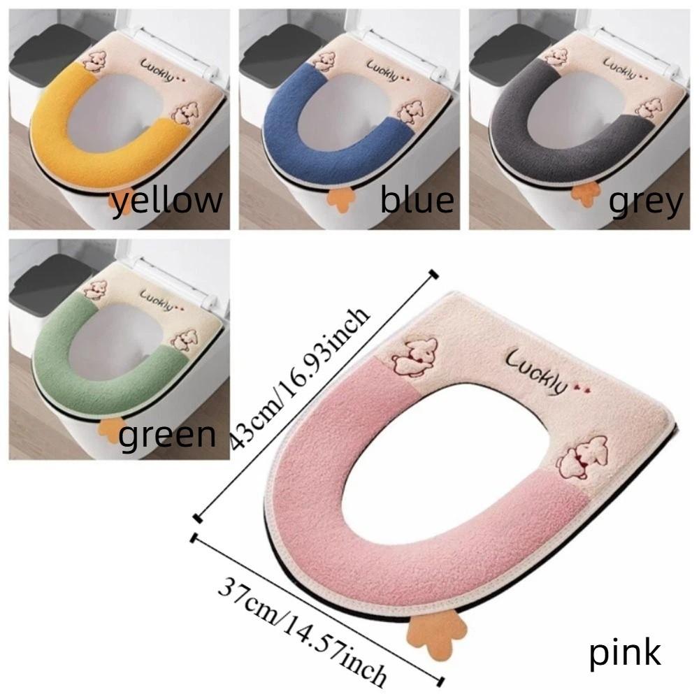 Soft Toilet Seat Cushion Zipper Design Washable Toilet Cushion Cute Closestool Mat  Daily Use