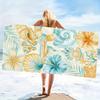 Blue and white striped beach towel with Mediterranean style and ocean elements swimming pool and beach quick drying towel