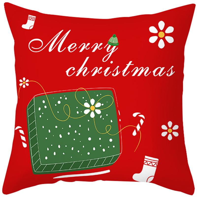 New Christmas Pillow Case Printed Peach Skin Living Room Bedroom Sofa Cushion Home Pillow Case