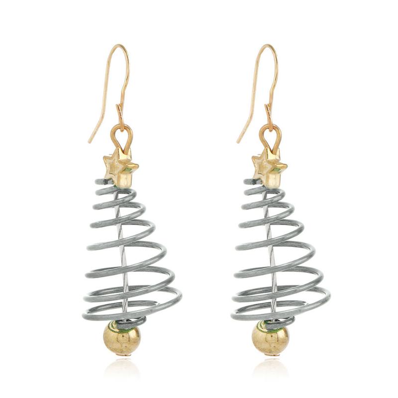 

Christmas Series Simple Advanced Rotating Xmas Tree Star Pendant Earrings Women S Creative Personalized Girl Gifts